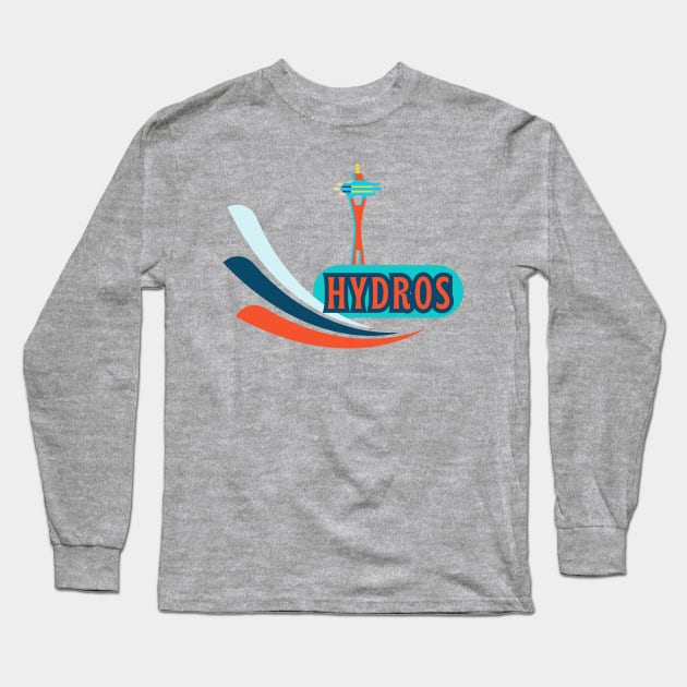 Hydroplanes and Space Needle. Seattle Summer Style Long Sleeve T-Shirt by SwagOMart